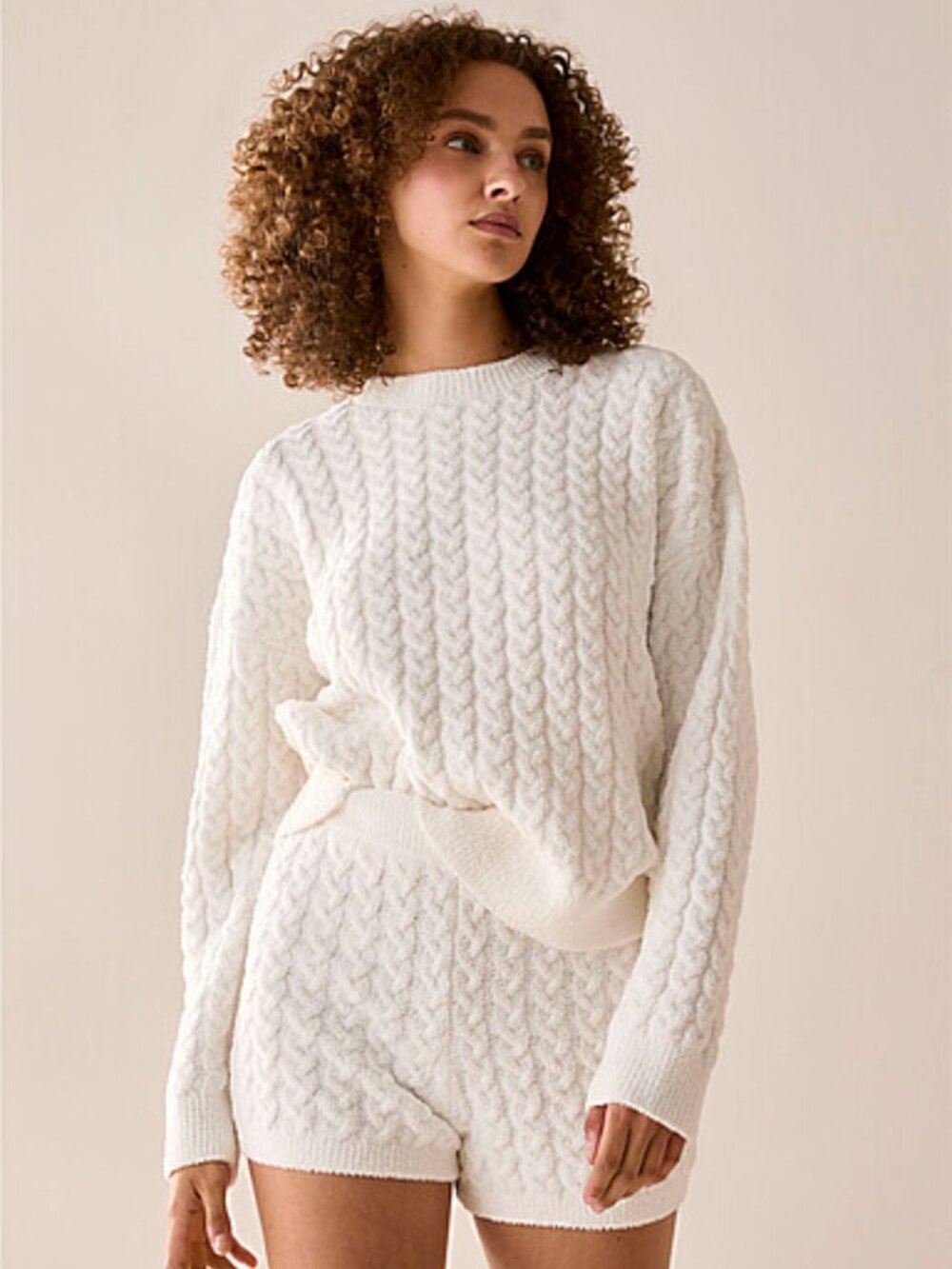 Simons Bouclé cable-knit pyjama short Women’s Lounge Shorts